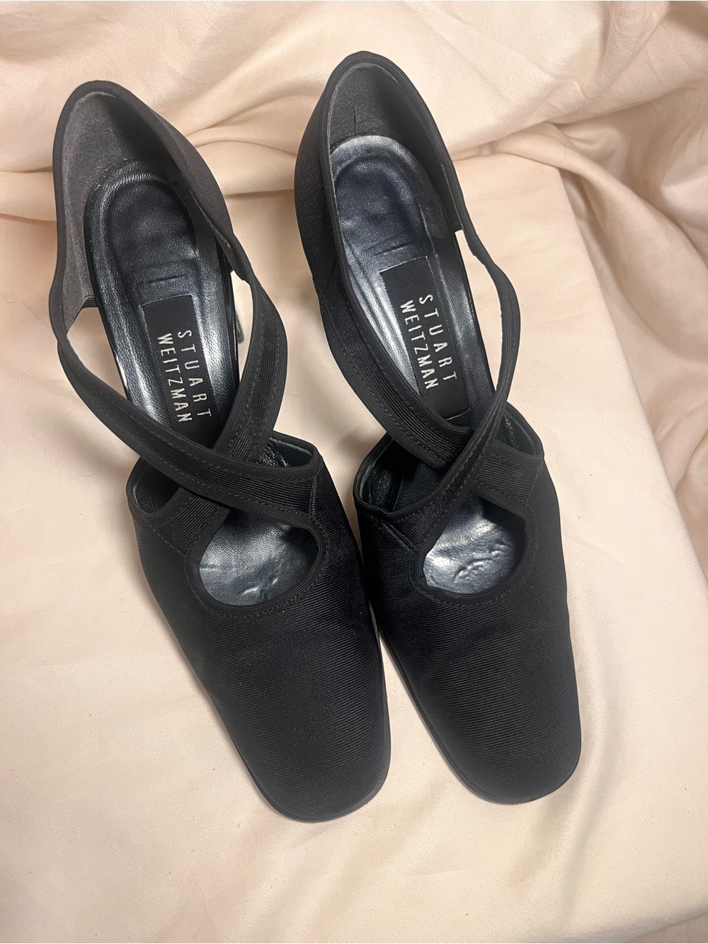 Stuart Weitzman “Arianna” Black Cross-Strap Pumps | Original Box | 90s Vintage